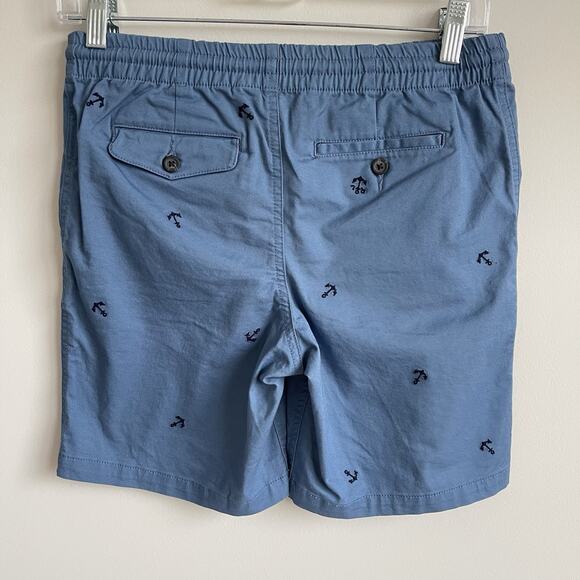 Polo Ralph Lauren Boys Drawstring Chino Shorts 14 Blue Allover Anchor Embroidery - Picture 4 of 11
